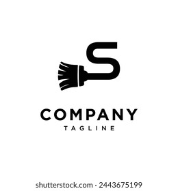 Letter S Broom vector template.eps
