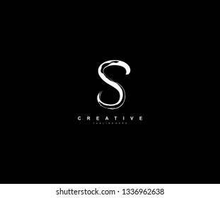 Letter S Brush Stroke Grunge Artistic Stock Vector (Royalty Free ...