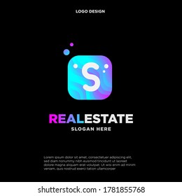 Letter S With Bubble, Initial Letter Logo For Your Company Name, Alphabet Logo Template Ready For Use, Modern Initial Logo