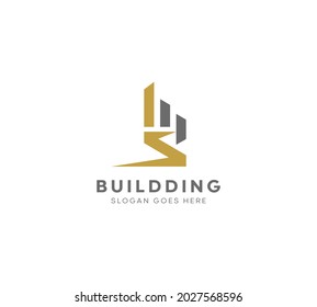 Letter S with building icon vector logo design, building trademark logo design 