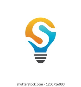 Letter S Bulb Logo Vector