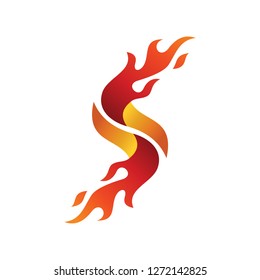 Letter S burn fire logo, Burn, Fire, Flame with shape S