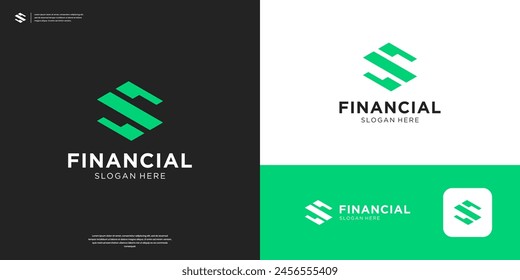 Letter S business financial logo icon. Abstract corporate growth chart logo design.