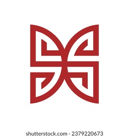 letter S S butterfly logo icon vector design