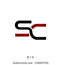letter S and C concepts for initial name or company name. Typography design of SC. Logo design with initial letter concept.