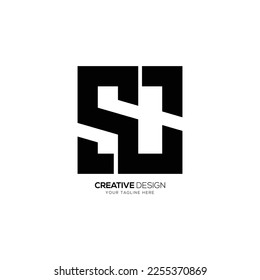 Letter S C creative shape logo concept