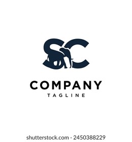 Letter S C Elephant logo icon vector template.eps