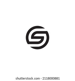 
letter S C J S circle simple symbol logo vector