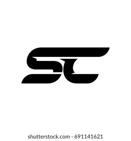 Letter S and C logo black design