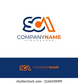 Letter S C A logo design vector template, Initial SCA logo concepts illustration.