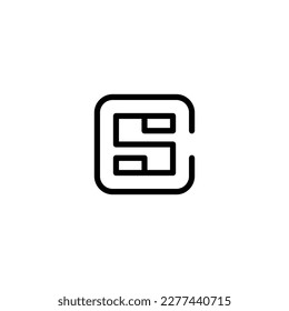 Letter S C logo design. creative minimal monochrome monogram symbol.