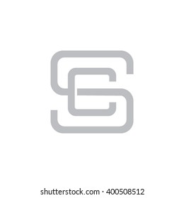 letter S and C monogram square shape logo gray