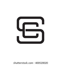 letter S and C monogram square shape logo black