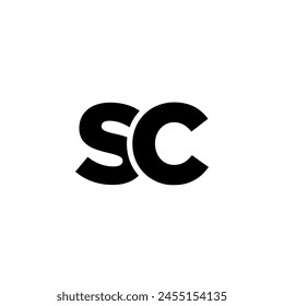 Letter S and C, SC logo design template. Minimal monogram initial based logotype.