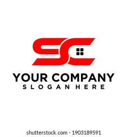 Letter S and C. Simple design concept
