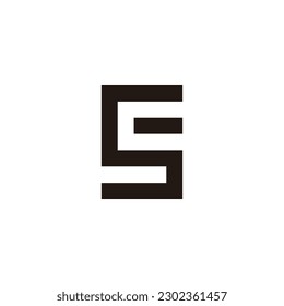 Letter s and c square, unique geometric simple symbol logo vector