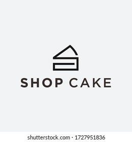 letter s with cake logo design vector illustration on white background