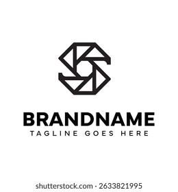 Letter S Camera Aperture Logo, symbolizing focus, vision, and photographic precision