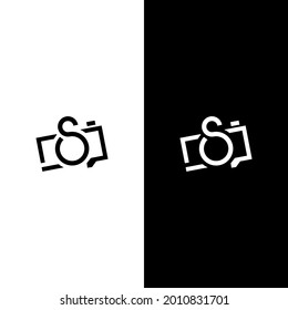 diseño del logotipo de la cámara de letras S