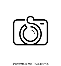 letter S and the camera logo design vector sign