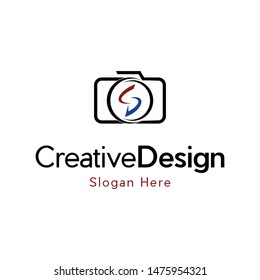Letter S Camera Pixel Typography Logo