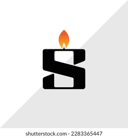 Letter S and Candle combination logo - Shutterstock ID 2283365447
