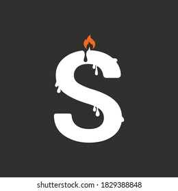 Letter S Candle logo symbol or icon template design 