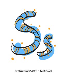 Letter S from candy alphabet. Vector illustration