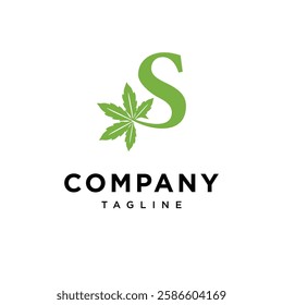 Letter S Cannabis Logo Icon Vector