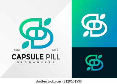 Letter S Capsule Pill Logo Design Vector illustration template