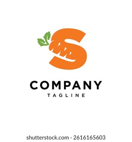 Letter S Carrot Logo Icon Vector