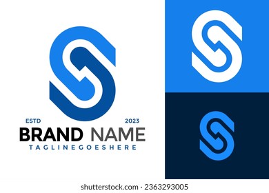 Letter S or CD Logo design vector symbol icon illustration