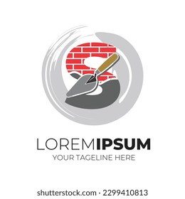 Letter S Cementing Brick Wall Logo Design Inspiration Vector Illustration