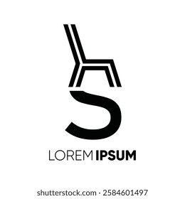 Letter S Chair Furniture Logo Design Vector Icon Symbol Graphic Image Illustration