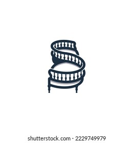 Letter S chair logo vector, very suitable for businesses in the interior, furniture, etc.