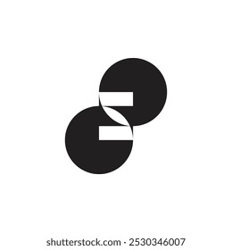 letter s chart circles linked geometric logo vector 