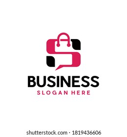 Letter S Chat Bag Store Abstract Modern Business Logo