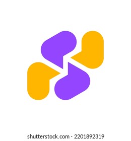 Letter S chat bubble creative modern logo design