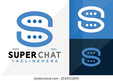 Letra S Bate-Papo Ícone De Logotipo Design De Vetor. Ilustração de designs de logotipos simples e criativos