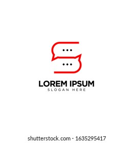Letter S Chat Logo Template Vector Design Message Icon