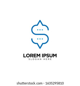 Letter S Chat Logo Template Vector Design Message Icon