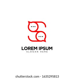 Letter S Chat Logo Template Vector Design Message Icon