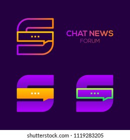 Letter S with Chat News and Forum logo, Social media, Speech bubble, Talk and Message, Technology and digital Social communication logotype