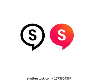 Letter S Chat Talk Logo design template vector illustration