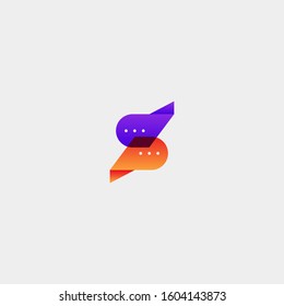 Letter S Chat Vector Template Logo Design