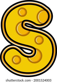 letter S cheese cartoon vector