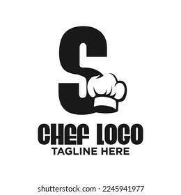 Letter S Chef Logo Design Template Inspiration, Vector Illustration.