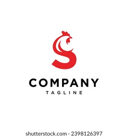 Letter S chicken Rooster logo icon vector template.eps
