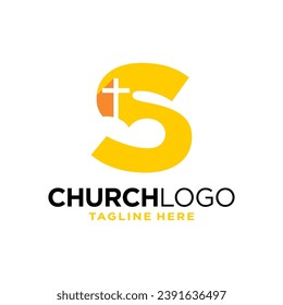 Letter S Church Logo Design Template Inspiration, Vector Illustration.