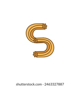 Letra S Churros logo icon Vector Plantilla.eps